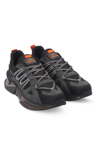 Slazenger ZALAR Erkek Sneaker Ayakkabıları Koyu Gri - Siyah - Thumbnail