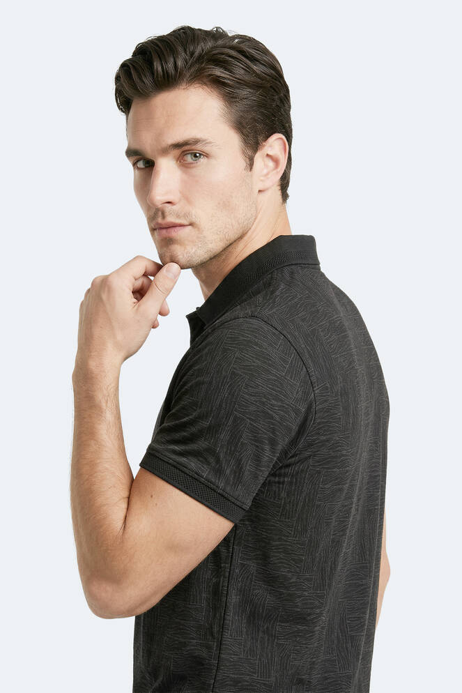 Slazenger ZANY Erkek Polo Yaka Siyah Tişört