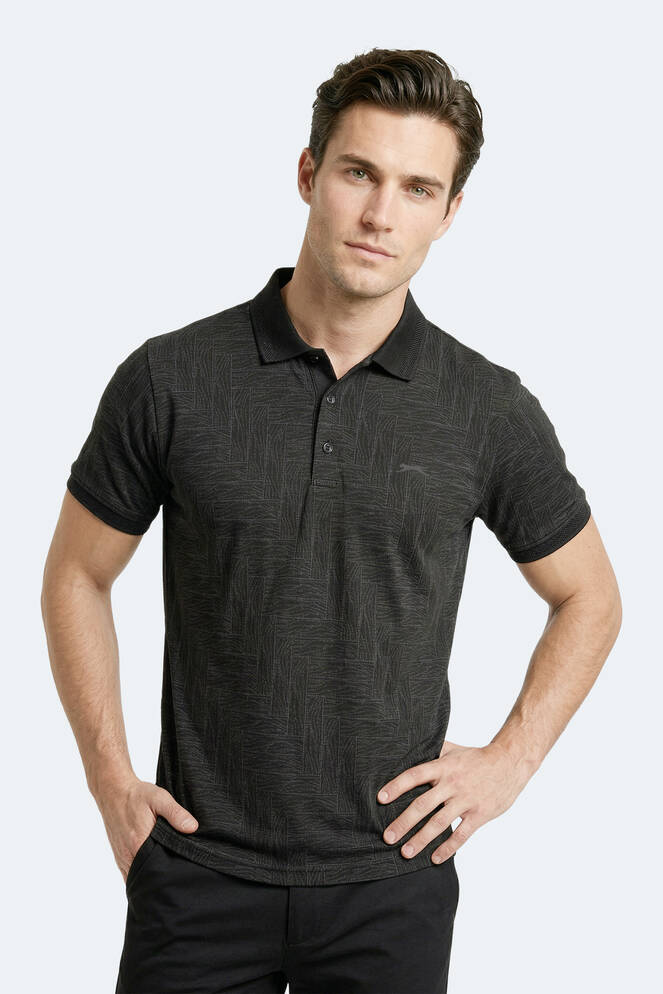 Slazenger ZANY Erkek Polo Yaka Siyah Tişört