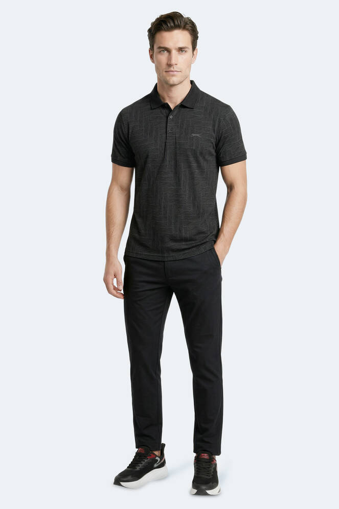 Slazenger ZANY Erkek Polo Yaka Siyah Tişört