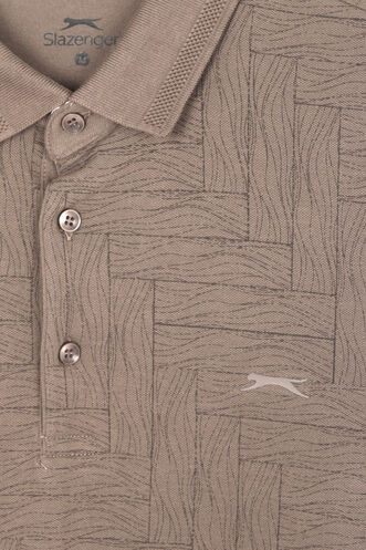 Slazenger ZANY Erkek Polo Yaka Vizon Tişört - Thumbnail