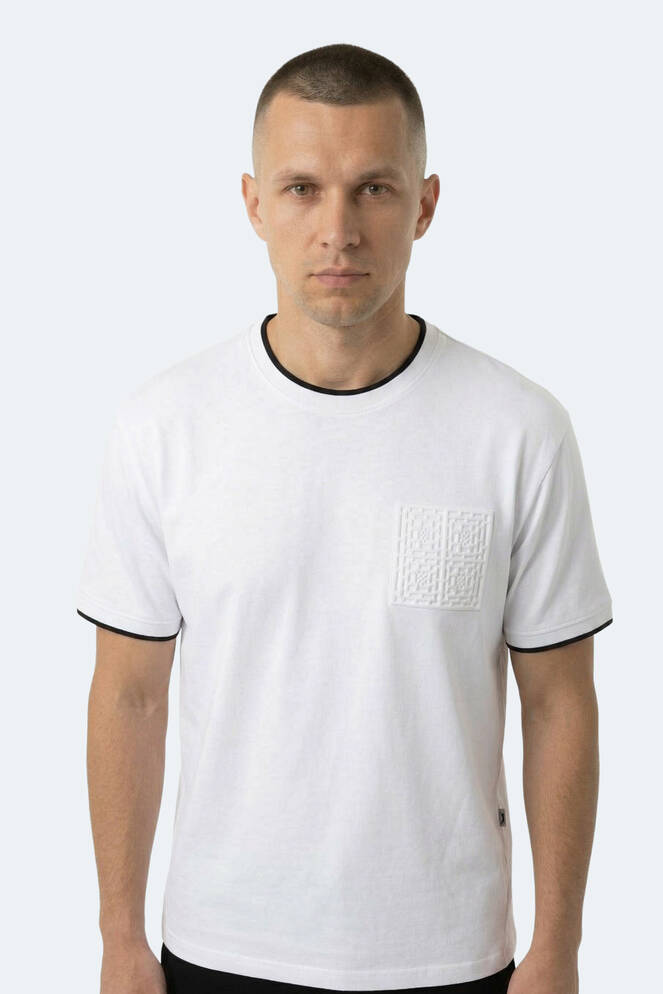 Slazenger ZAVIER Erkek Pamuklu Beyaz Tişört