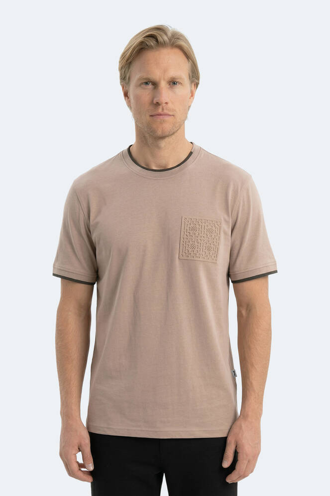 Slazenger ZAVIER Erkek Pamuklu Kahve Tişört