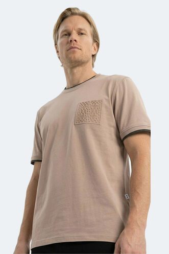 Slazenger ZAVIER Erkek Pamuklu Kahve Tişört - Thumbnail