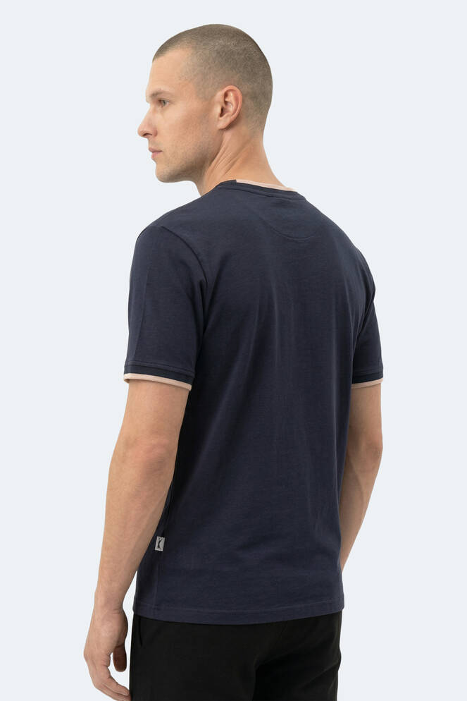 Slazenger ZAVIER Erkek Pamuklu Lacivert Tişört