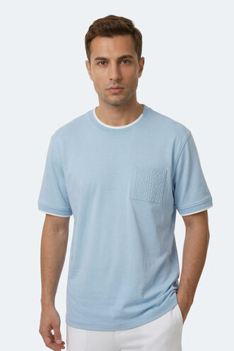 Slazenger - Slazenger ZAVIER Erkek Mavi Tişört