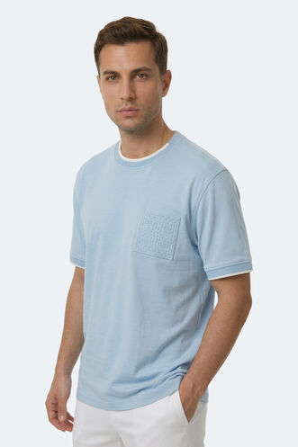 Slazenger ZAVIER Erkek Mavi Tişört - Thumbnail