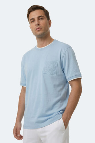 Slazenger ZAVIER Erkek Mavi Tişört - Thumbnail