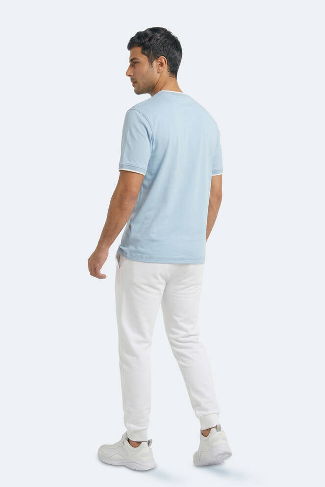 Slazenger ZAVIER Erkek Pamuklu Mavi Tişört