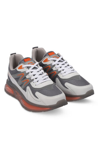 Slazenger ZIGOR Erkek Sneaker Ayakkabıları Gri - Turuncu - Thumbnail