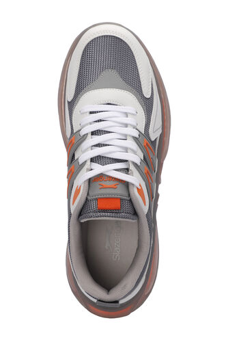 Slazenger ZIGOR Erkek Sneaker Ayakkabıları Gri - Turuncu - Thumbnail