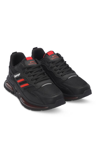 Slazenger ZION Erkek Sneaker Ayakkabıları Siyah - Kırmızı - Thumbnail