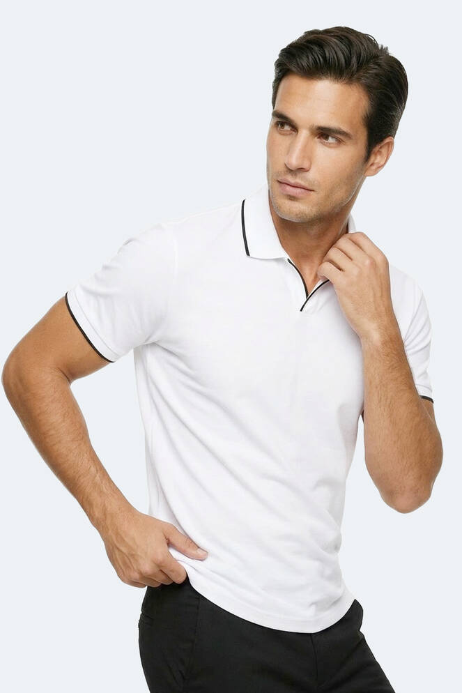 Slazenger ZITHER Erkek Polo Yaka Beyaz Tişört