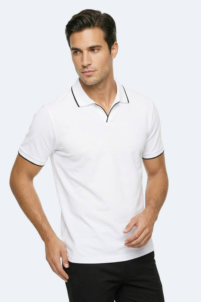 Slazenger ZITHER Erkek Polo Yaka Beyaz Tişört
