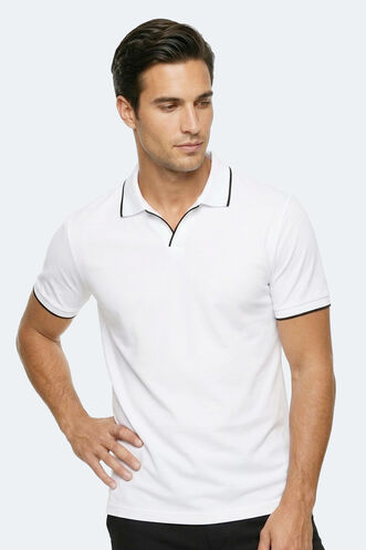 Slazenger ZITHER Erkek Polo Yaka Beyaz Tişört - Thumbnail