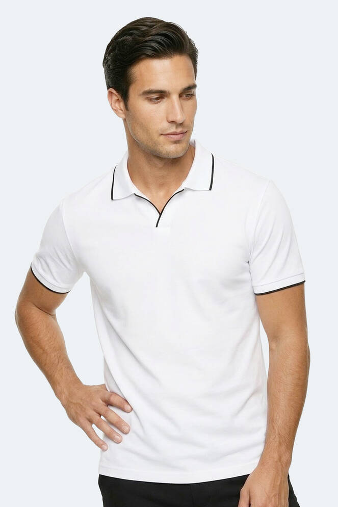 Slazenger ZITHER Erkek Polo Yaka Beyaz Tişört