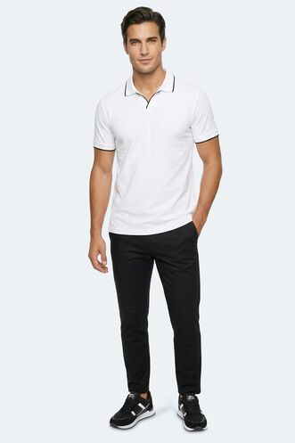 Slazenger ZITHER Erkek Polo Yaka Beyaz Tişört - Thumbnail