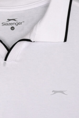 Slazenger ZITHER Erkek Polo Yaka Beyaz Tişört - Thumbnail