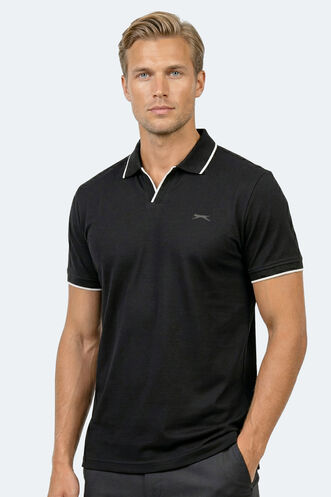 Slazenger - Slazenger ZITHER Erkek Polo Yaka Siyah Tişört