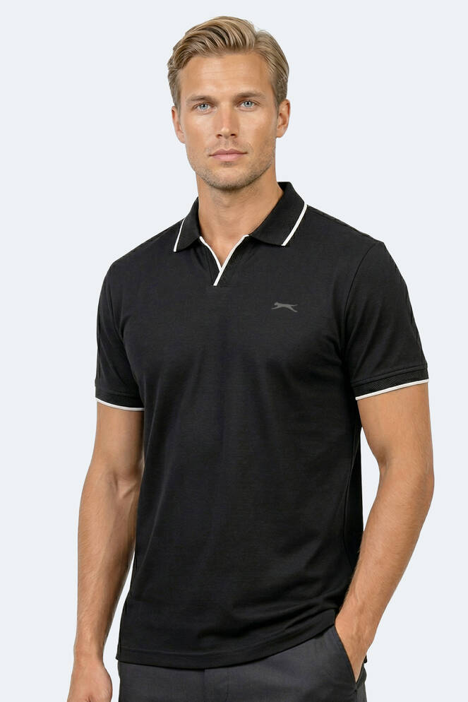 Slazenger ZITHER Erkek Polo Yaka Siyah Tişört