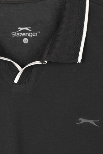 Slazenger ZITHER Erkek Polo Yaka Siyah Tişört - Thumbnail