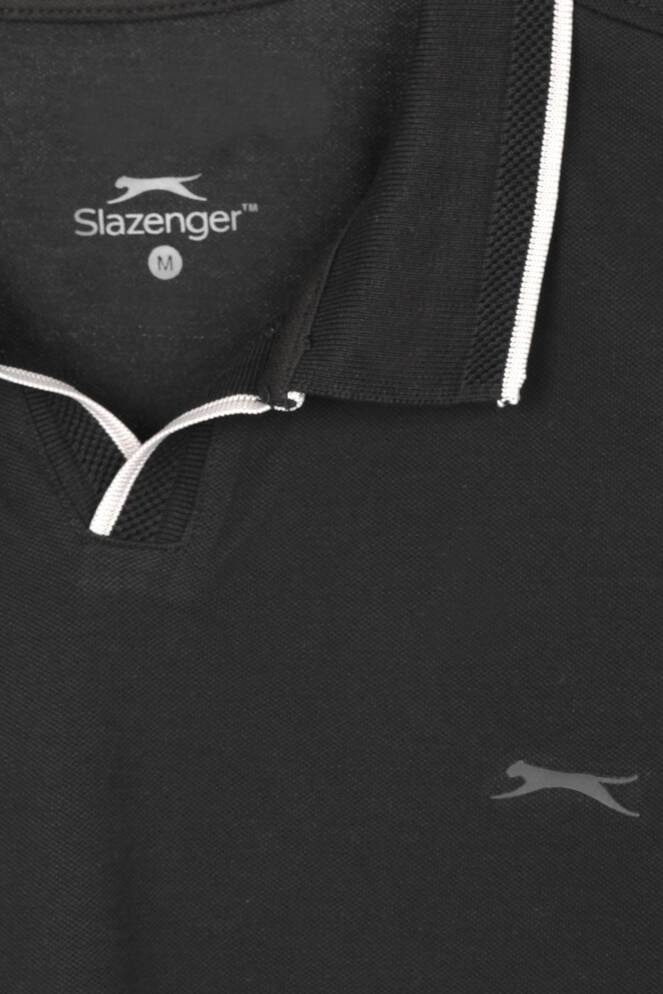 Slazenger ZITHER Erkek Polo Yaka Siyah Tişört