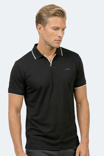 Slazenger ZITHER Erkek Polo Yaka Siyah Tişört - Thumbnail