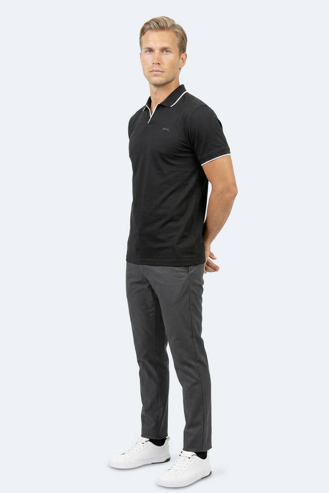 Slazenger ZITHER Erkek Polo Yaka Siyah Tişört