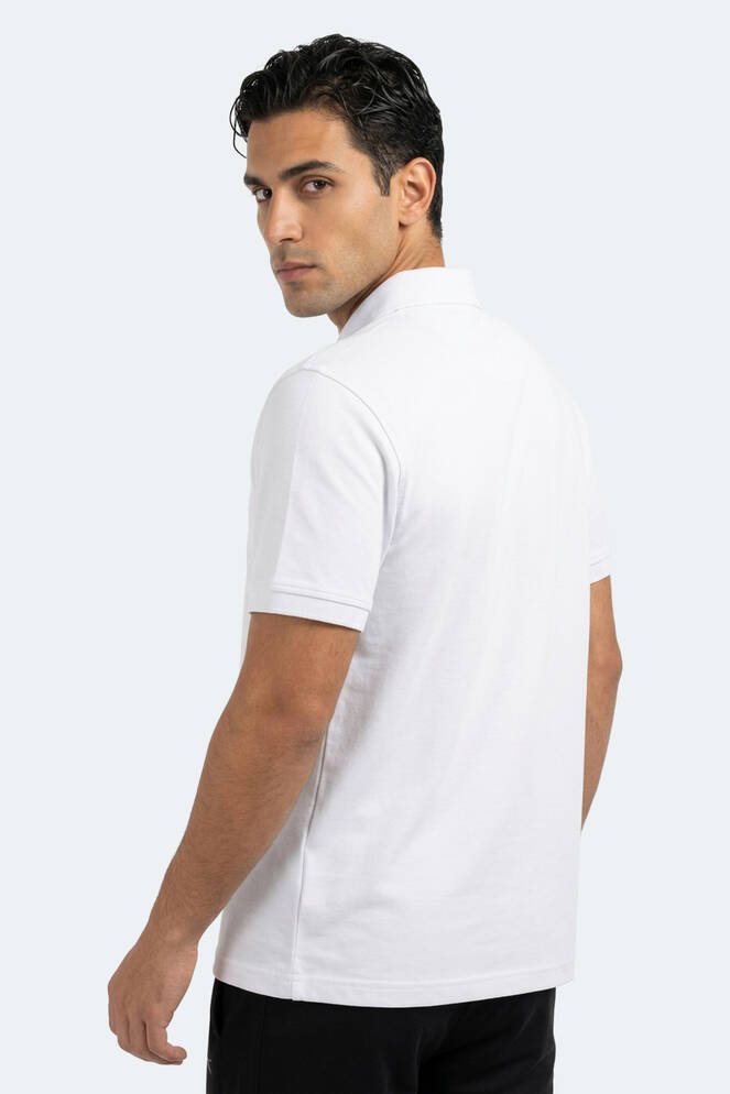 Slazenger ZODIACS Erkek Polo Yaka Beyaz Tişört