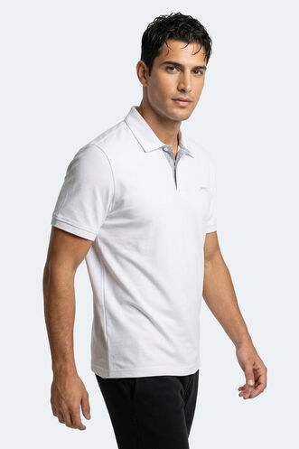 Slazenger ZODIACS Erkek Polo Yaka Beyaz Tişört - Thumbnail