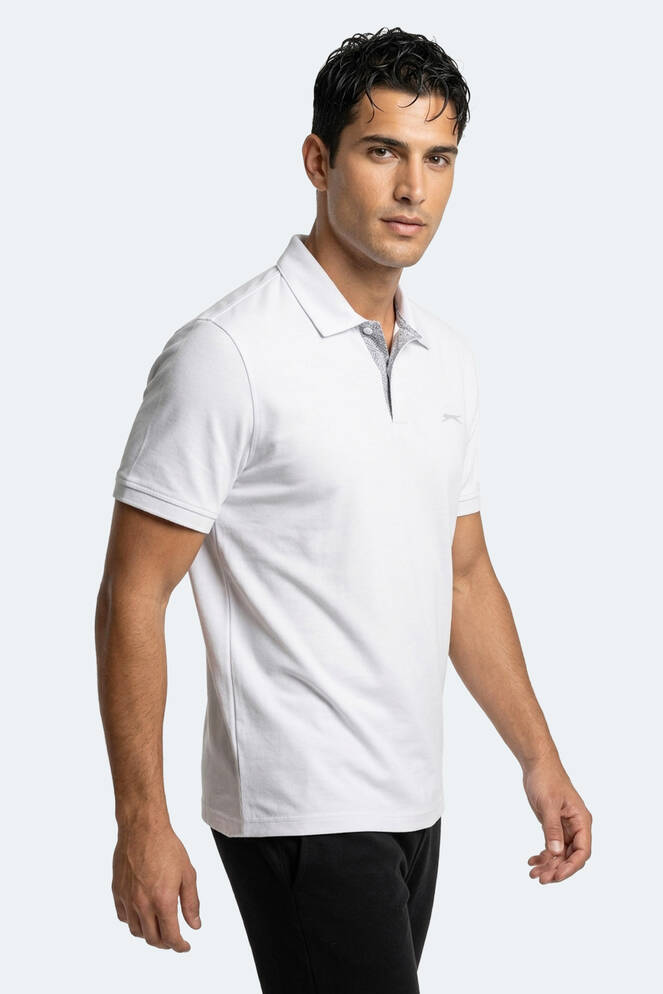 Slazenger ZODIACS Erkek Polo Yaka Beyaz Tişört