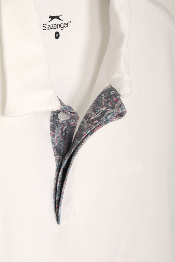 Slazenger ZODIACS Erkek Polo Yaka Beyaz Tişört