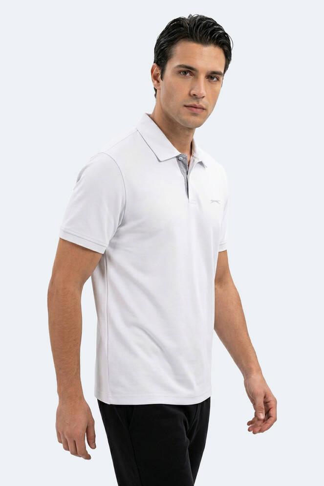 Slazenger ZODIACS Erkek Polo Yaka Beyaz Tişört