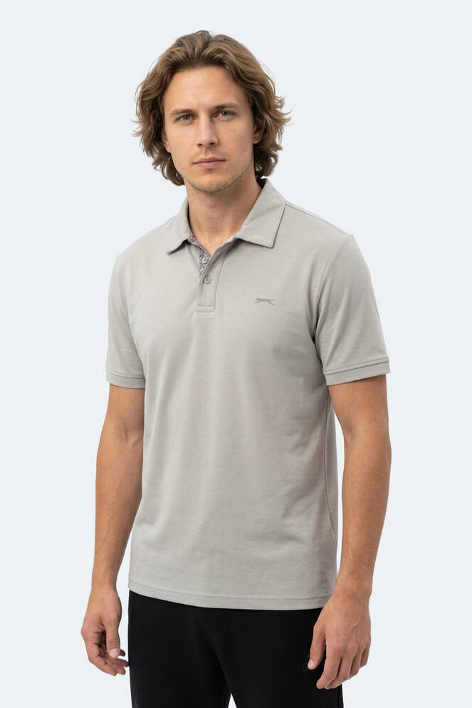 Slazenger ZODIACS Erkek Polo Yaka Gri Tişört