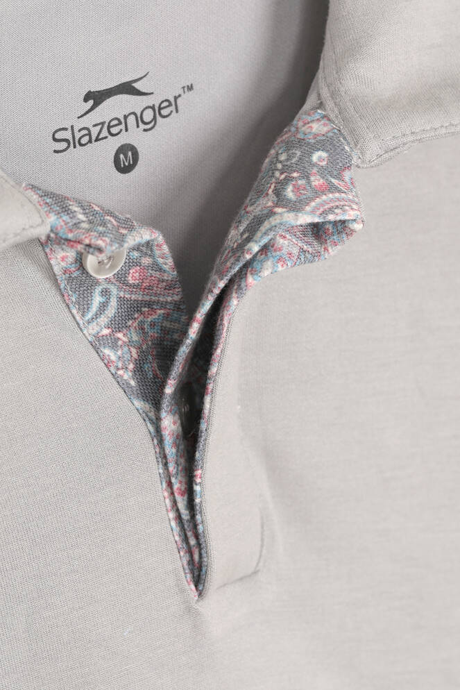 Slazenger ZODIACS Erkek Polo Yaka Gri Tişört