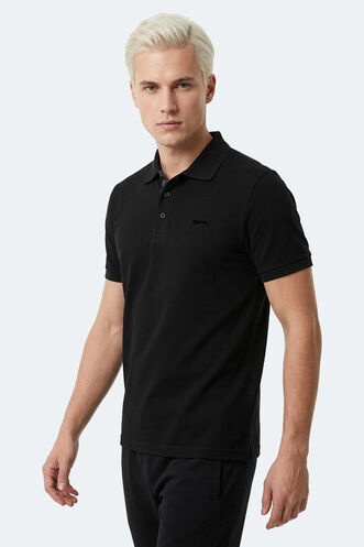 Slazenger - Slazenger ZODIACS Erkek Polo Yaka Siyah Tişört