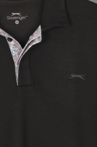 Slazenger ZODIACS Erkek Polo Yaka Siyah Tişört - Thumbnail