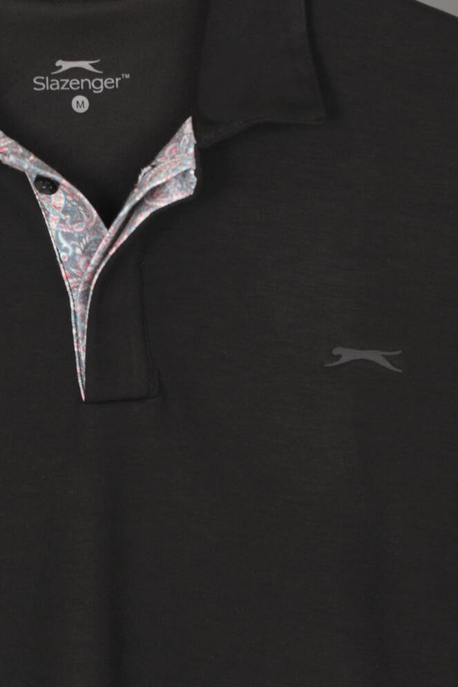 Slazenger ZODIACS Erkek Polo Yaka Siyah Tişört