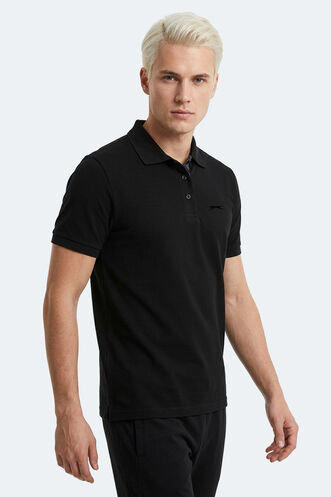 Slazenger ZODIACS Erkek Polo Yaka Siyah Tişört - Thumbnail