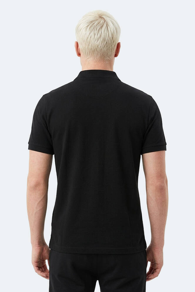 Slazenger ZODIACS Erkek Polo Yaka Siyah Tişört