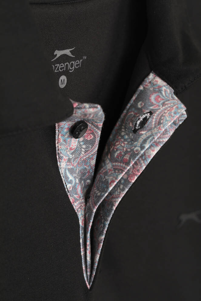 Slazenger ZODIACS Erkek Polo Yaka Siyah Tişört