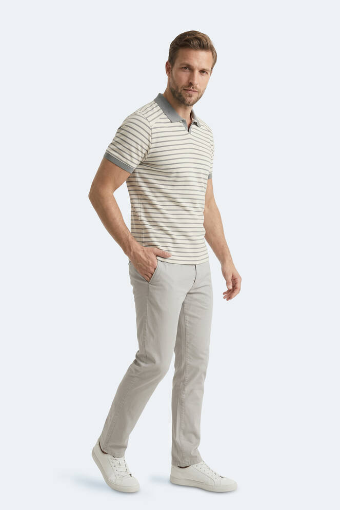 Slazenger ZOLL Erkek Polo Yaka Beyaz / Gri Tişört