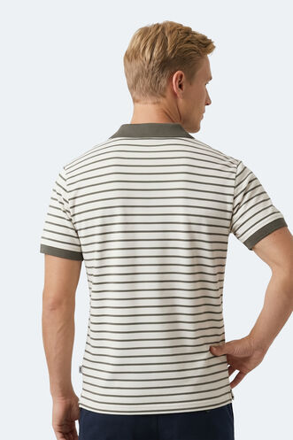 Slazenger ZOLL Erkek Polo Yaka Beyaz / Yeşil Tişört - Thumbnail