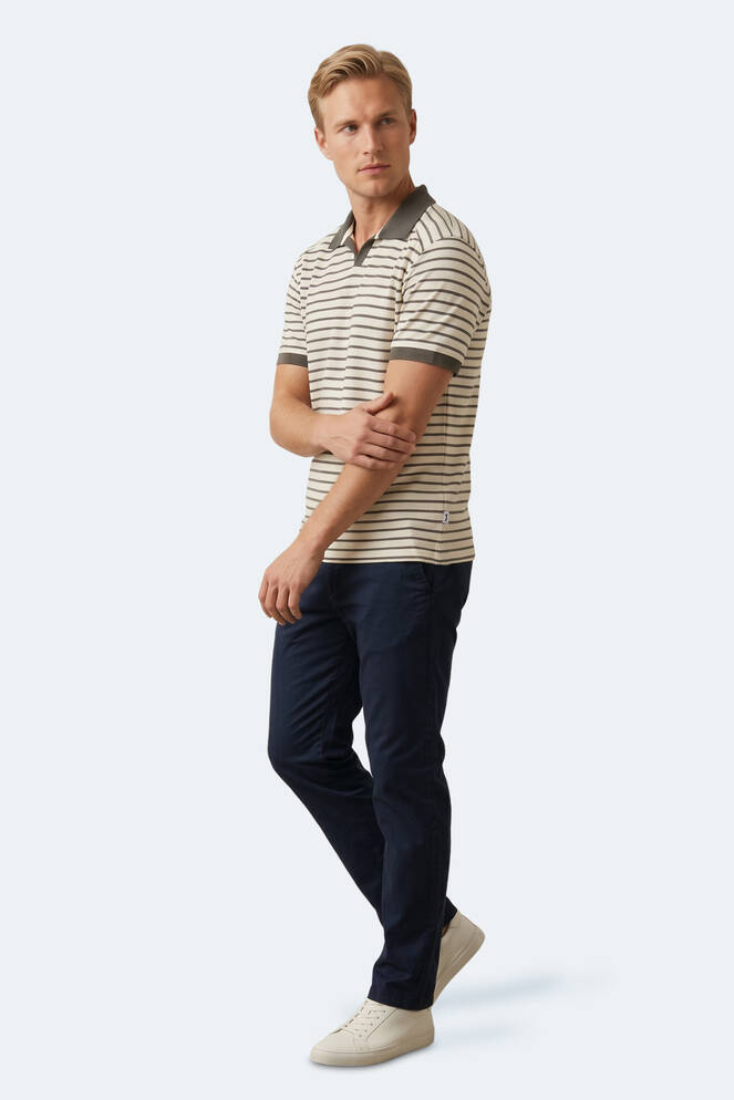 Slazenger ZOLL Erkek Polo Yaka Beyaz / Yeşil Tişört